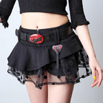 Low Waist Mini Skirt Gothic Waistband - Alt Style Clothing
