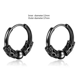 Punk Rock Skull Stainless Steel Hoop Earrings