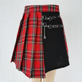 Goth Mini SkirtPlaid Vintage Irregular High Waist - Alt Style Clothing