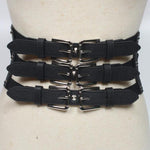 3 Straps BeltsSoft Faux Leather Elastic Leather Straps - Alt Style Clothing