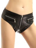 Nightclub Hot Pants for Sexy Women Patent Leather With Zipper Closure - Alt Style Clothing