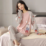 Autumn-Winter Cotton Pajama Set – Cozy and Cute Homewear for Relaxation