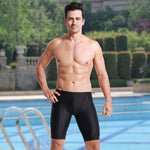 Men Shark Skin Water Repellent Professional Competitive Swimming Trunks - Alt Style Clothing