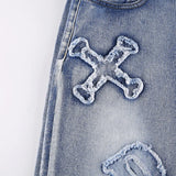 High Waisted Chain Jeans - Featuring a Cross Chain and Hollow Out Design for a Sexy and Elegant Look