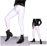 Low-Waist Faux Leather Punk Skinny Leggings – Silky PU Ankle-Length Pants