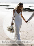 Simple Boho Wedding Dress Spaghetti Strap Chiffon Bridal Gown - Alt Style Clothing