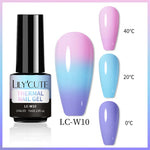 LILYCUTE Pink Purple Thermal Gel Nail Polish - 3 Colors Temperature Color Changing