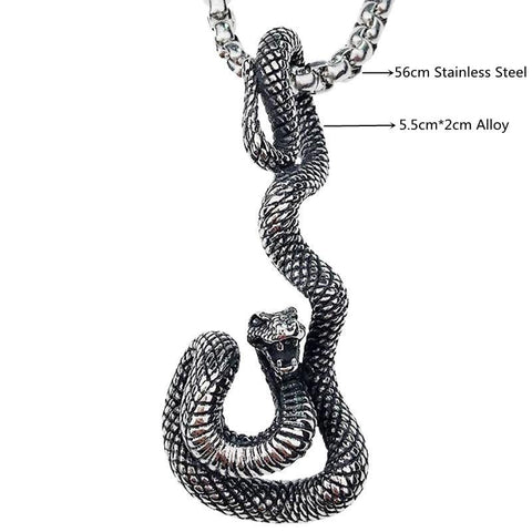 Vintage Punk Style Animal Snake Pendant Necklace - Alt Style Clothing