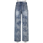 High Waisted Chain Jeans - Featuring a Cross Chain and Hollow Out Design for a Sexy and Elegant Look