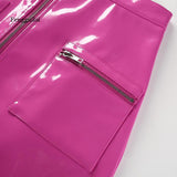 PVC High Waist Zipper Pocket Package Hip Mini Skirt - Alt Style Clothing