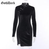 Goth Dark Solid Vintage Gothic Dress - Alt Style Clothing