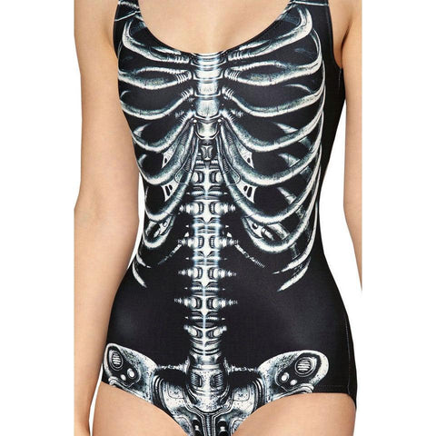 Gothic Skeleton One Piece Swimsuit - Alt Style Clothing