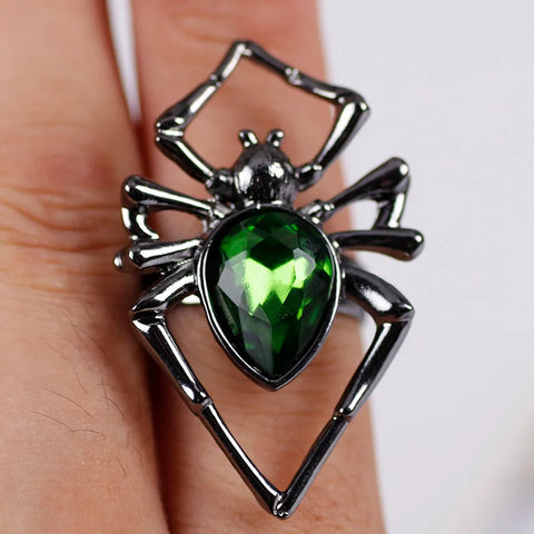 Creative Black Spider Retro Animal Ring – Punk Style