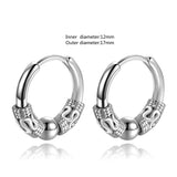 Punk Rock Skull Stainless Steel Hoop Earrings