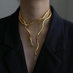 Snake Necklace Soft Metal Necklace - Alt Style Clothing