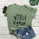 Gothic Witchy Woman Short Sleeve T-Shirt – O-Neck Casual Tee