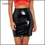 Leather Pleated Bodycon Folds Pencil Skirt - Alt Style Clothing