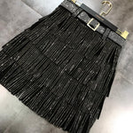 High Waist Belt Multi Layer Short Skirt - Alt Style Clothing