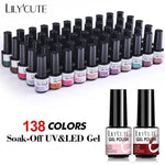 LILYCUTE 7ML 2Pcs/Set Black and White Glitter Nail Gel Polish Kit