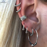 Goth Vintage Piercing Set – Boho Stud and Ear Cuff Combo