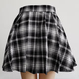 Goth Mini SkirtPlaid Vintage Irregular High Waist - Alt Style Clothing
