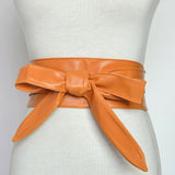 Lace-Up Bowknot Wide Waist Belt – Stylish Accent for Any Outfit