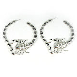 Make a Statement with Big Gothic Scorpions Ear Hoop Earrings with Rhinestones