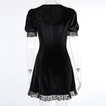 Vintage Lace Gothic Aesthetic Elegant Mini Dress