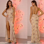 IDress Sexy Sequined Long Elegant Off Shoulder Evening Party Dress