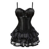 Victorian Corset Dress Burlesque Bustiers with Tutu Skirt Lace Up Strap - Alt Style Clothing
