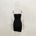 Off Shoulder Tube Bodycon Strapless Dress - Alt Style Clothing