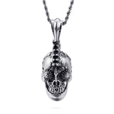 Gothic Punk Silver Plated Skull Necklace - Alt Style Clothing