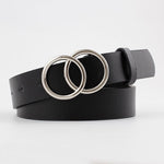 Double round buckle women's leisure belt - Alt Style Clothing
