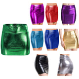 Glossy Patent Leather Bodycon Miniskirt Club Party - Alt Style Clothing