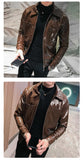 Rebel with the Cool Black Shiny Reflective Patent Pu Leather Biker Jacket Men Belt With Zipper - Alt Style Clothing