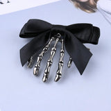Unleash Your Gothic Personality with Vintage Punk Bow Skull Clip Skeleton Ghost Hand Bone Hairpin Hairclips