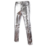 Faux Leather Skinny Pants with Button Detail for Motorcycle Fashion