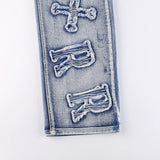 High Waisted Chain Jeans - Featuring a Cross Chain and Hollow Out Design for a Sexy and Elegant Look