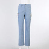 High Waisted Chain Jeans - Featuring a Cross Chain and Hollow Out Design for a Sexy and Elegant Look