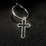 Make a Bold Statement with Black Hollow Cross Big Earrings