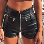 High Waist PU Leather Mini Shorts - Club Style Skinny Fit