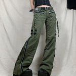 Low-Waist Y2K Baggy Cargo Jeans – Vintage Bleached Blue