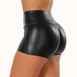 Leather High Waist Bodycon Push Up Shorts - Alt Style Clothing