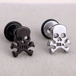 Stainless Steel Skull Drop Earrings