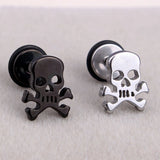 Stainless Steel Skull Drop Earrings