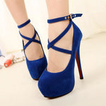 Super High Heel Pointed Toe Stiletto Dress Pumps – Elegant Buckle Strap Design