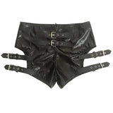 Patent Leather Strappy Booty Shorts - Alt Style Clothing