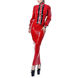 Shiny Patent Leather Mermaid Skirt, Bodycon Faux PVC Tight Split - Alt Style Clothing