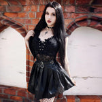 Lace Bodycon Bodysuit Gothic Mesh Hollow Out Sleeveless Bodysuit - Alt Style Clothing