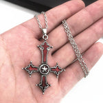 Bloody Inverted Cross Pendant Necklace - Alt Style Clothing